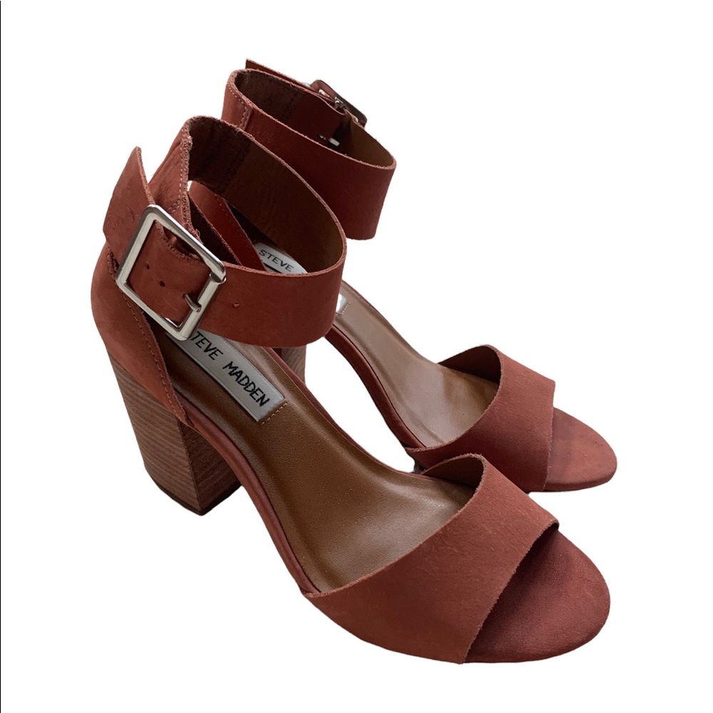 Steve Madden Suede Ankle Strap Heels Size 5 1/2